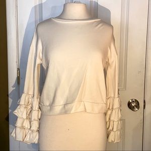 Ruffle sleeve sweater